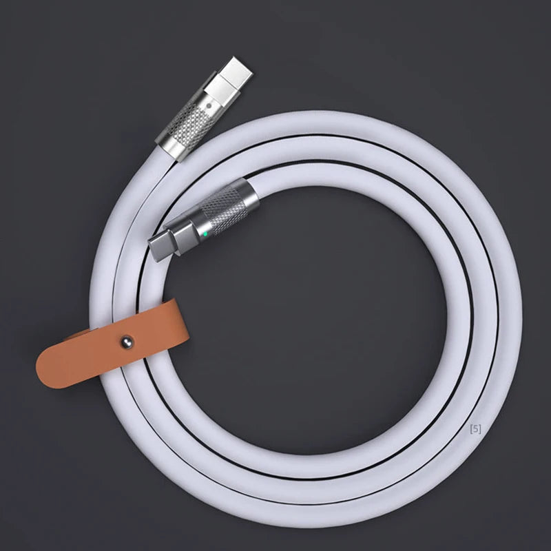 Câble de charge rapide PD Type C en silicone liquide, 120 W, 6 A, 1 m ou 2 m, câble de charge rapide USB-C vers USB-C