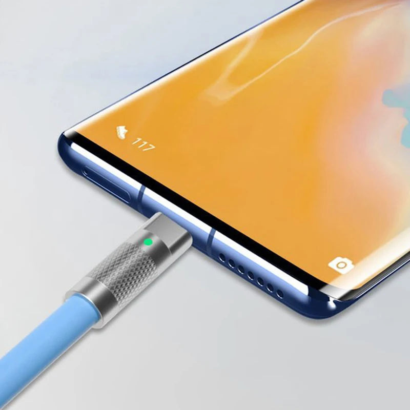 Câble de charge rapide PD Type C en silicone liquide, 120 W, 6 A, 1 m ou 2 m, câble de charge rapide USB-C vers USB-C