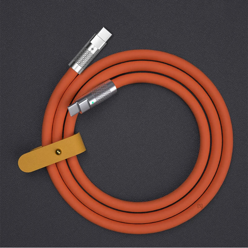 Câble de charge rapide PD Type C en silicone liquide, 120 W, 6 A, 1 m ou 2 m, câble de charge rapide USB-C vers USB-C