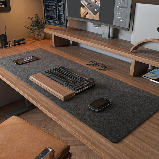 Accessoires de jeu Tapis de souris en feutre de laine, grand format, tapis d'écriture, tapis de clavier/souris antidérapant, protection pour bureau d'ordinateur à domicile ou au bureau