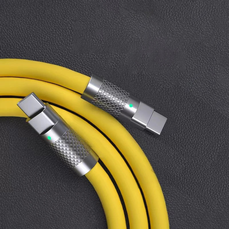 Câble de charge rapide PD Type C en silicone liquide, 120 W, 6 A, 1 m ou 2 m, câble de charge rapide USB-C vers USB-C